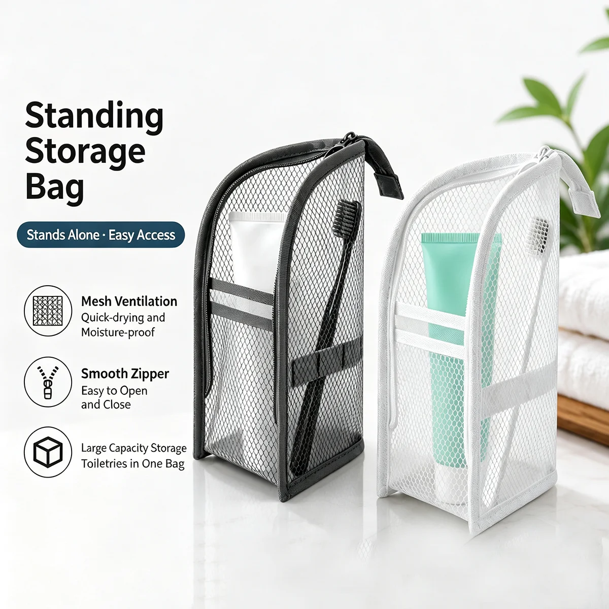 Standing Mesh Toiletry Bag for - огляд і ціна Travel Accessories Organizer Bag